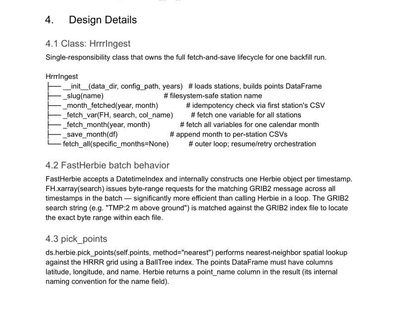 NOAA HRRR Ingestion Design Doc screenshot